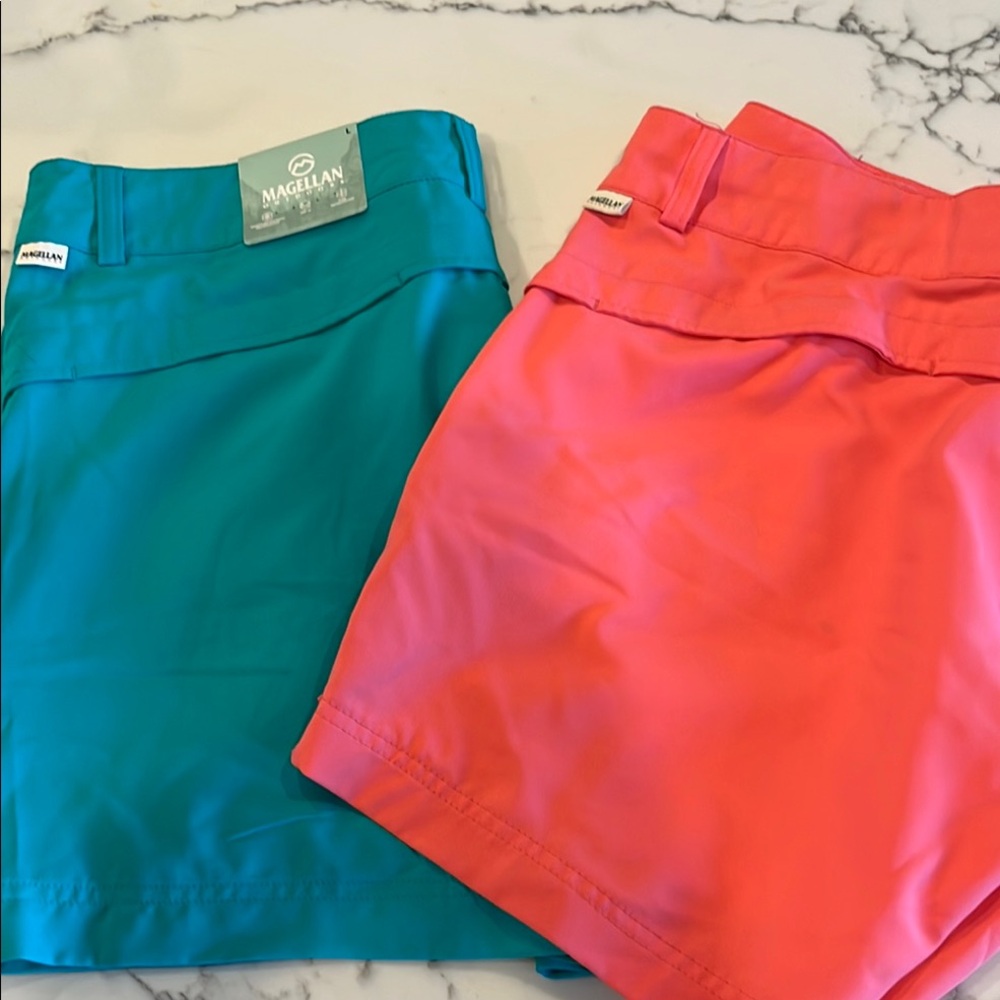 MAGELLAN pair L Women's Teal and Coral Shorts - Picture 5 of 5